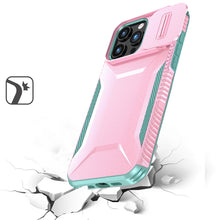 For iPhone 16 PRO MAX Case Rugged Side Grip Sliding Lens Cover + Tempered Glass