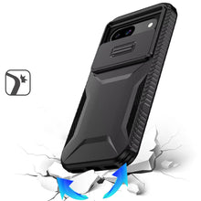 For Google Pixel 9a Case Rugged Side Grip Sliding Lens Cover + Tempered Glass