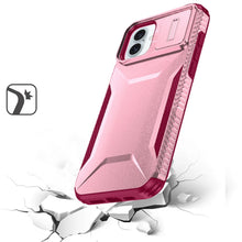 For iPhone 16 Plus 6.7in Case Rugged Grip Sliding Lens Cover + Tempered Glass