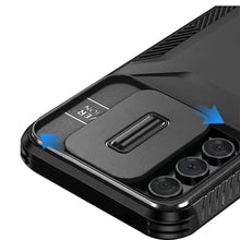 For Samsung Galaxy S24 FE Case Rugged Side Grip with Sliding Rear Lens Cover