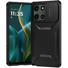 For Moto G Stylus 2025 Case Grip with Sliding Rear Lens Cover + Tempered Glass