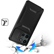 For Moto G Stylus 2025 Case Grip with Sliding Rear Lens Cover + Tempered Glass