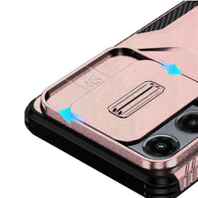 For Moto G Stylus 2025 Case Grip with Sliding Rear Lens Cover + Tempered Glass