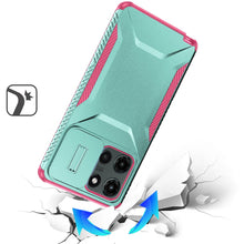 For Moto G Stylus 2025 Case Grip with Sliding Rear Lens Cover + Tempered Glass