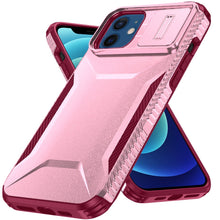For iPhone 12/12 Pro Case Rugged Side Grip Sliding Lens Cover + Tempered Glass
