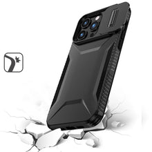 For iPhone 12 Pro Max Case Rugged Side Grip Sliding Lens Cover + Tempered Glass