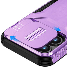 For iPhone 12 Pro Max Case Rugged Side Grip Sliding Lens Cover + Tempered Glass