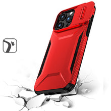 For iPhone 12 Pro Max Case Rugged Side Grip Sliding Lens Cover + Tempered Glass