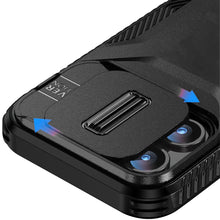 For iPhone 15 Case Rugged Side Grip Sliding Rear Lens Cover + 2 Tempered Glass