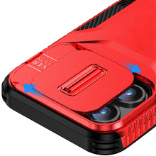 For iPhone 15 Case Rugged Side Grip Sliding Rear Lens Cover + 2 Tempered Glass