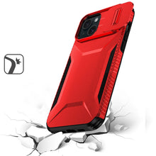 For iPhone 15 Case Rugged Side Grip Sliding Rear Lens Cover + 2 Tempered Glass