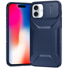 For iPhone 16 6.1inch Case Rugged Side Grip Sliding Lens Cover + Tempered Glass