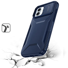 For iPhone 16 6.1inch Case Rugged Side Grip Sliding Lens Cover + Tempered Glass