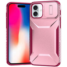 For iPhone 16 6.1inch Case Rugged Side Grip Sliding Lens Cover + Tempered Glass