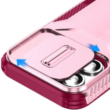 For iPhone 16 6.1inch Case Rugged Side Grip Sliding Lens Cover + Tempered Glass
