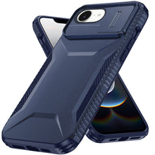 For iPhone 16e Case Rugged Side Grip Sliding Rear Lens Cover + Tempered Glass