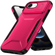For iPhone 16e Case Rugged Side Grip Sliding Rear Lens Cover + Tempered Glass