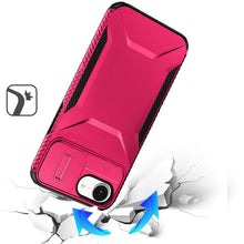 For iPhone 16e Case Rugged Side Grip Sliding Rear Lens Cover + Tempered Glass