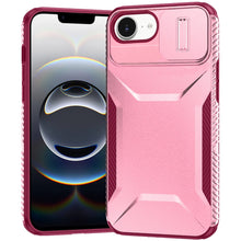 For iPhone 16e Case Rugged Side Grip Sliding Rear Lens Cover + Tempered Glass