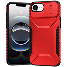 For iPhone 16e Case Rugged Side Grip Sliding Rear Lens Cover + Tempered Glass