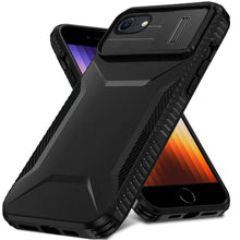 For iPhone SE 3/SE 2 iPhone 8/7 Case Rugged Sliding Lens Cover + Tempered Glass