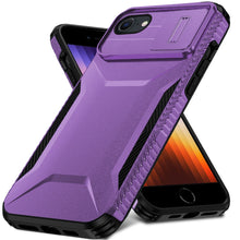 For iPhone SE 3/SE 2 iPhone 8/7 Case Rugged Sliding Lens Cover + Tempered Glass