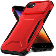 For iPhone SE 3/SE 2 iPhone 8/7 Case Rugged Sliding Lens Cover + Tempered Glass