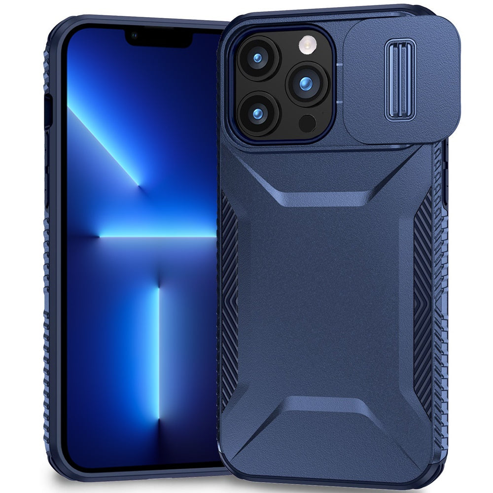 For iPhone 13 Pro Max 6.7 inch Case Rugged Side Grip Sliding Camera Lens Cover