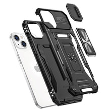 For iPhone 14 PRO MAX Case Sliding Lens Shockproof Cover w/ Magnetic Ring Stand