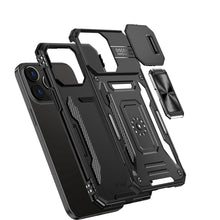 For iPhone 15 Pro Max Case Slide Lens Magnetic Ring Stand + 2 Screen Protectors