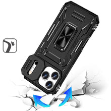 For iPhone 17 Pro Max Case Sliding Lens with Magnetic Ring Stand +Tempered Glass