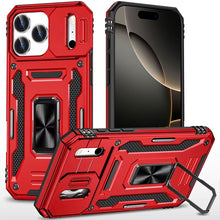 For iPhone 17 Pro Max Case Sliding Lens with Magnetic Ring Stand +Tempered Glass
