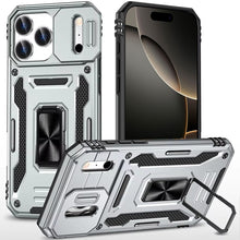 For iPhone 17 Pro Max Case Sliding Lens with Magnetic Ring Stand +Tempered Glass