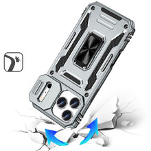 For iPhone 17 Pro Max Case Sliding Lens with Magnetic Ring Stand +Tempered Glass