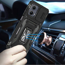 For Motorola Edge 5G 2024 Case Sliding Lens Shockproof Cover Magnetic Ring Stand