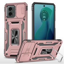 For Moto G 5G (2024) Case Slideing Lens Shockproof Ring Stand + Tempered Glass