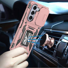 For Samsung Galaxy Z Fold 6 Case Sliding Lens Shockproof Cover with Ring Stand
