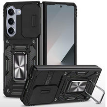 For Samsung Z Fold7 Case Sliding Lens with Magnetic Ring Stand + Tempered Glass