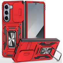 For Samsung Z Fold7 Case Sliding Lens with Magnetic Ring Stand + Tempered Glass