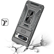 For Google Pixel 9 Pro XL 6.8 inch Case Sliding Lens Cover Shockproof Ringstand