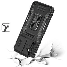 For Samsung A15 5G Case Sliding Lens Shockproof Cover Ringstand + Tempered Glass