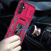 For Samsung A17 5G Case Sliding Lens with Magnetic Ring Stand + Tempered Glass