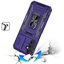 For Samsung A17 5G Case Sliding Lens with Magnetic Ring Stand + Tempered Glass