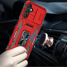 For Samsung A17 5G Case Sliding Lens with Magnetic Ring Stand + Tempered Glass