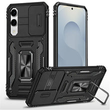 For Samsung S25 Edge Case Sliding Lens Shockproof w/ Ring Stand + Tempered Glass