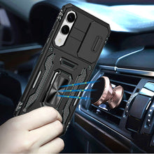 For Samsung S25 Edge Case Sliding Lens Shockproof w/ Ring Stand + Tempered Glass