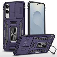For Samsung S25 Edge Case Sliding Lens Shockproof w/ Ring Stand + Tempered Glass