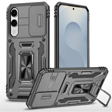 For Samsung S25 Edge Case Sliding Lens Shockproof w/ Ring Stand + Tempered Glass
