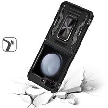 For Samsung Galaxy Z Flip 6 Case Sliding Lens Shockproof Cover with Ring Stand