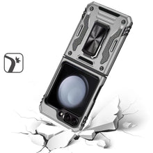 For Samsung Galaxy Z Flip 6 Case Sliding Lens Shockproof Cover with Ring Stand